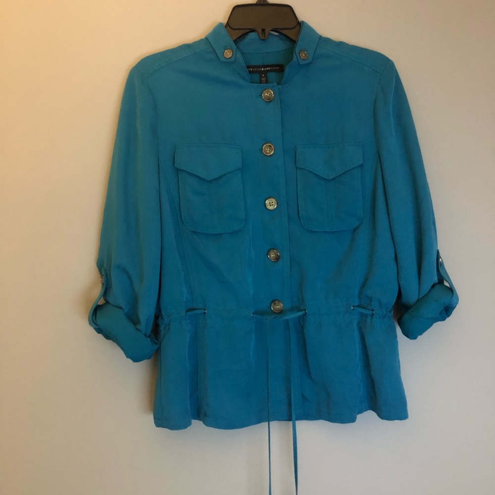 White House Black Market Teal Utility Jacket